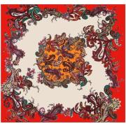 Sjaal Alberto Cabale Grote vierkante Zijde Oranje Rood Zoé