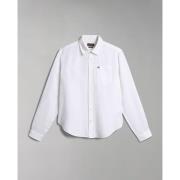 Overhemd Lange Mouw Napapijri G-CRETON NP0A4H1C-002 BRIGHT WHITE