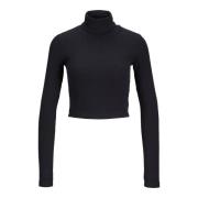 Trui JJXX 12234895 JXFAN STR LS CROP RIB TEE-BLACK
