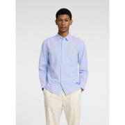 Overhemd Lange Mouw Selected 16078867 SLIM LINEN-CASHEMERE BLUE