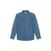 Overhemd Lange Mouw Wrangler 112357194-SEAFOAM