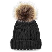 Muts Beechfield Bonnet pom pom fausse fourure épais femme