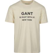 T-shirt Gant T-shirt Graphic Logo Ecru