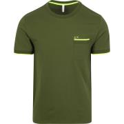 T-shirt Sun68 Piqué T-Shirt Fluo Stripe Army Groen