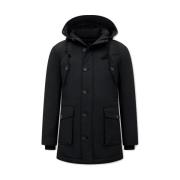 Parka Jas Tony Backer Gewatteerde Lange Jas Capuchon