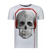 T-shirt Korte Mouw Local Fanatic Skull Bring The Beat Rhinestone