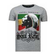 T-shirt Korte Mouw Local Fanatic Soul Rebel Bob Marley Rhinestone