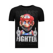 T-shirt Korte Mouw Local Fanatic Fight Club Mario Rhinestone