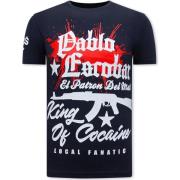 T-shirt Korte Mouw Local Fanatic Pablo Escobar Print