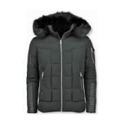 Parka Jas Enos Korte Winterjas Faux Fur Bontkraag