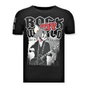 T-shirt Korte Mouw Local Fanatic Rock My World Cat