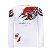 Sweater Tony Backer Print Tiger Head