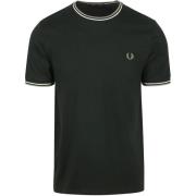 T-shirt Fred Perry M1588 Twin Tipped T-shirt Donker Groen