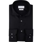 Overhemd Lange Mouw Profuomo Twill Overhemd Zwart