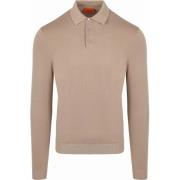 Sweater Suitable Compact Cotton Poloshirt Beige