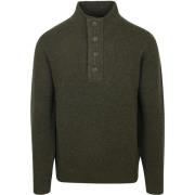 Sweater Barbour Trui Wol Patch Groen