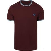 T-shirt Korte Mouw Fred Perry M1588 Twin Tipped T-shirt Bordeaux