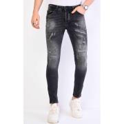 Skinny Jeans Local Fanatic Grijze Jeans Verfspatten