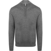 Sweater Profuomo Half Zip Pullover Merinowol Grijs