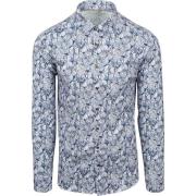 Overhemd Lange Mouw Desoto Overhemd Print Bloem Blauw