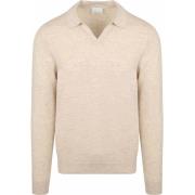 Sweater Profuomo Longsleeve Poloshirt Wol Blend Sand