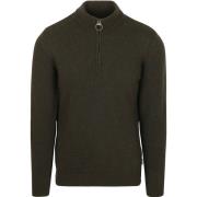 Sweater Barbour Half Zip Trui Wol Olive
