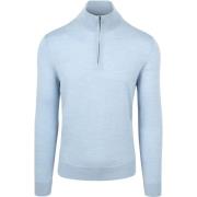 Sweater Suitable Merino Half Zip Trui Lichtblauw