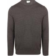 Sweater Profuomo Pullover Merinowol Donkerbruin