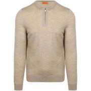 Sweater Suitable Crew Zip Merino Sand