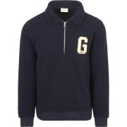 Sweater Gant Halfzip Trui Fleece Navy