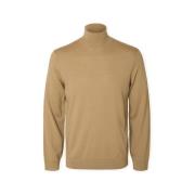 Trui Selected Noos Tray Roll Neck Knit - Kelp