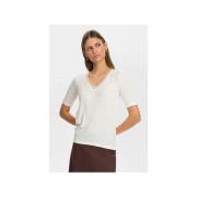 T-shirt Korte Mouw Nümph Numph NUBOWIE LACE T-SHIRT 9001 Cloud Dancer