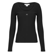 T-Shirt Lange Mouw Calvin Klein Jeans LS WOVEN LABEL 2X2 RIB SCOOP NEC