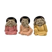 Beeldjes Signes Grimalt Boeddha Kat Ziet-Hoort-Spreekt Niet