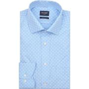 Overhemd Lange Mouw Olymp Luxor Overhemd Print Logo Blauw