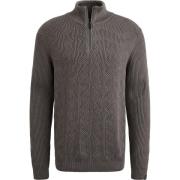 Sweater Vanguard Trui Half Zip Structuur Taupe