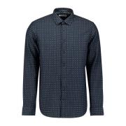 Overhemd Lange Mouw No Excess Overhemd Jacquard Print Navy