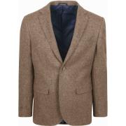 Blazer Suitable Colbert Herringbone Merinowol Lichtbruin
