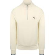 Sweater Fred Perry Half Zip Trui Ecru