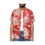 Overhemd Korte Mouw Superdry Chemise Hawaïenne Manches Courtes Rouge H...