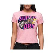 T-shirt Korte Mouw Superdry T-shirt Neon Motor Graphic Fitted