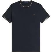 T-shirt Korte Mouw Fred Perry Twin Tipped T-Shirt Navy/Warm Oat/Burnt ...