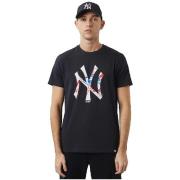 T-shirt Korte Mouw New-Era T-shirt New Era MLB Double Logo Bleu Marine