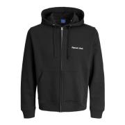 Sweater Jack &amp; Jones 12282901 JORNORREBRO EMB SWEAT ZIP-BLACK