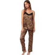 Pyjama's / nachthemden Admas Pyjamabroek satijn hemdje Glam Leopard