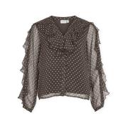 Blouse Vila Top Harley - Chocolate Brown/White