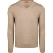 Sweater Suitable Merino Pullover V-Hals Beige