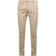 Broek Suitable Chino Pico Pleat Flanel Sand