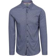 Overhemd Lange Mouw Desoto Overhemd Print Donkerblauw