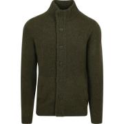 Sweater Barbour Zip Vest Lamswol Donkergroen
